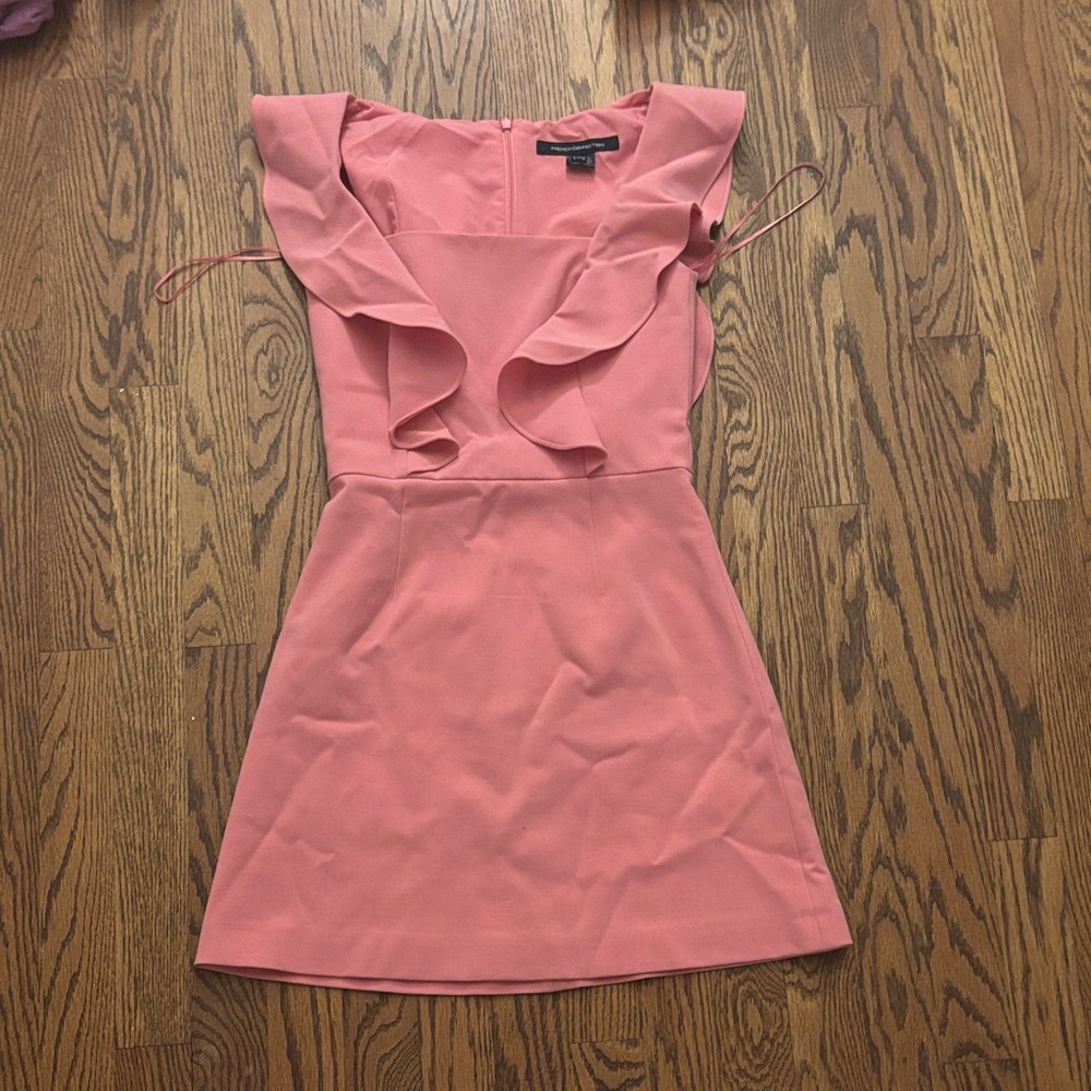 French Connection Coral Mini Dress with Ruffle Detail